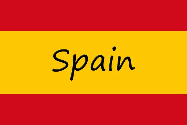 Spanish National Flag With Country Name Written On It 3D illustration — Stock Photo, Image