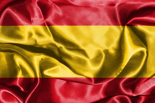 Bandeira Nacional Espanhola acenando no vento ilustração 3D — Fotografia de Stock