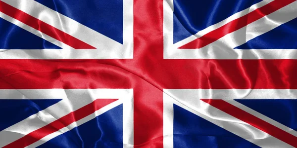 Great Britain Flag Blown in the Wind 3D illustration — Stock Photo, Image