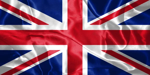 Great Britain Flag Blown in the Wind 3D illustration — Stock Photo, Image