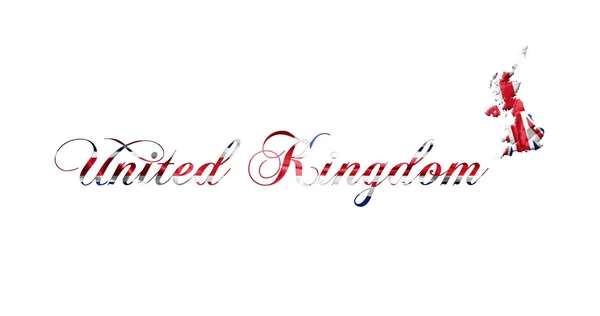 United Kingdom Text Written  On White Background 3D illustration — Stock Photo, Image