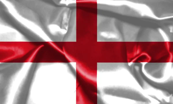 Bandeira da Inglaterra acenando no vento. St George 's Cross ilustração 3D — Fotografia de Stock