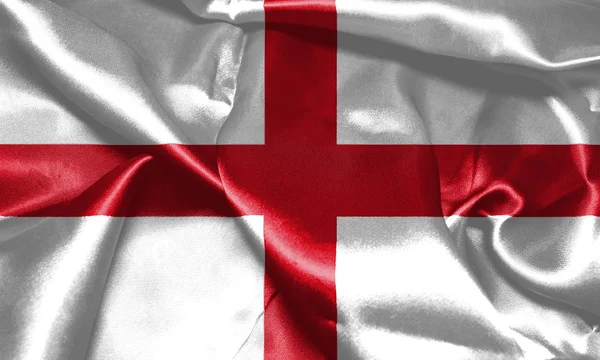 Σημαία της Αγγλίας που κυματίζει στον αέρα. Σταυρό 3d απεικόνιση του Αγίου Γεωργίου — Φωτογραφία Αρχείου