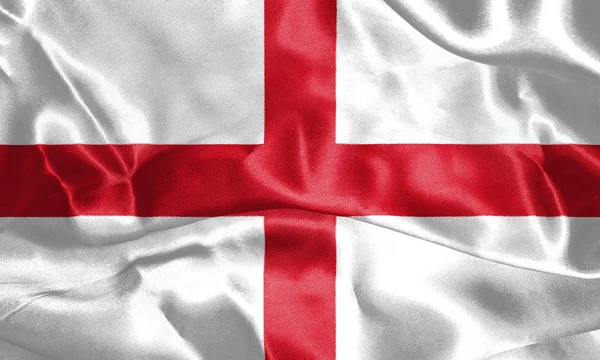 İngiltere'de rüzgarda sallayarak bayrak. St George's çapraz 3d çizim — Stok fotoğraf