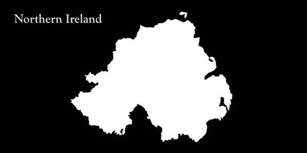 Irlanda del Nord Mappa bianca isolata su sfondo nero Illustrazione 3D — Foto Stock