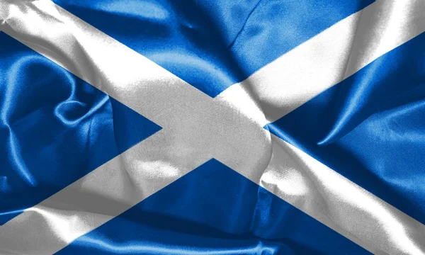 Флаг Шотландии Размахивание ветром 3D иллюстрация — стоковое фото