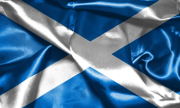 Drapeau de l'Écosse agitant dans le vent Illustration 3D — Photo