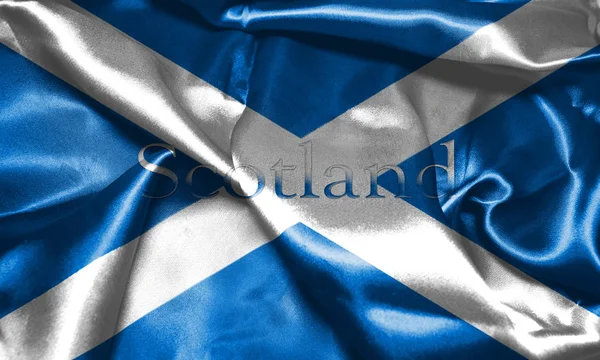 Zászló a Skócia az ország nevét a ez 3D-s illusztráció — Stock Fotó
