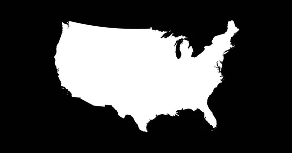 Mapa de los Estados Unidos de América Silueta aislada sobre fondo negro Ilustración 3D — Foto de Stock