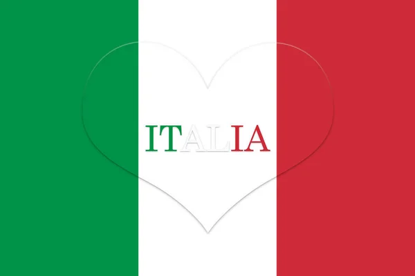 İtalya bayrağı kalp şekli. Resmi renkleri ve oran. Ulusal bayrak İtalya'nın illüstrasyon — Stok fotoğraf
