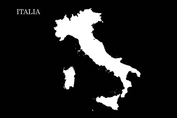 Mappa dell'Italia Isolato su sfondo nero illustrazione — Foto Stock