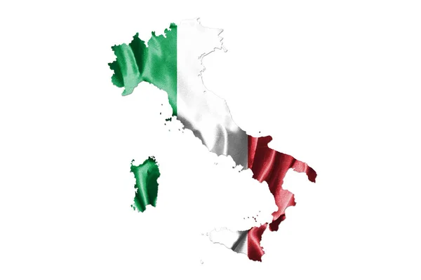 Karte von Italien mit italienischer Flagge. offizielle Farben und Proportionen Abbildung — Stockfoto