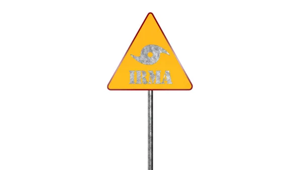 ハリケーン道路標識に分離白背景の 3 d レンダリング — ストック写真