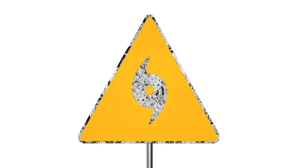 ハリケーン道路標識に分離白背景の 3 d レンダリング — ストック写真