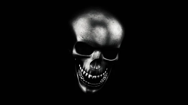 Human Skull On Black Background 3D Rendering — Stock Photo, Image