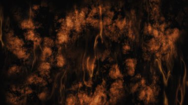 Smoke and Fire On Black Background 3D Rendering clipart