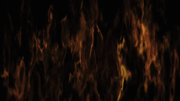 Hořící ohněm a plameny na černém pozadí 3d vykreslování — Stock fotografie