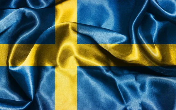 Шведский национальный флаг размахивает иллюстрацией ветра — стоковое фото