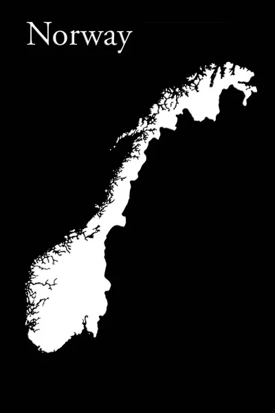 Mappa norvegese isolata su sfondo nero Illustrazione 3d — Foto Stock