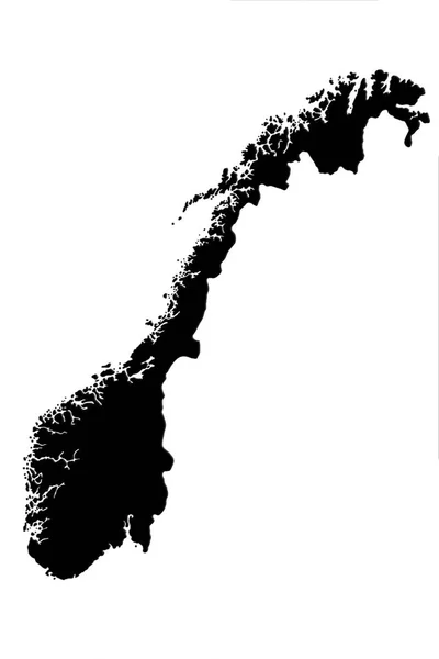 Mappa norvegese isolata su sfondo bianco Illustrazione 3d — Foto Stock