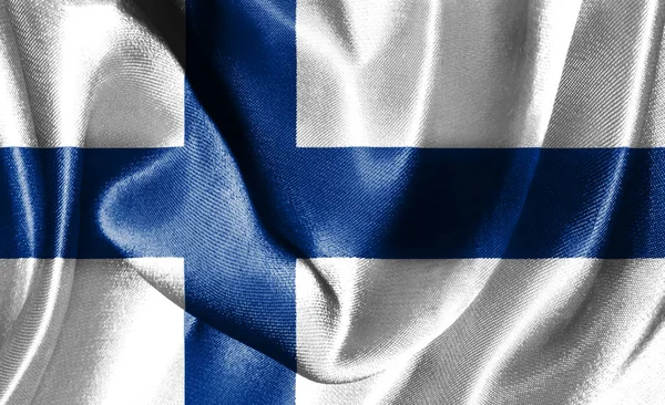 Bandiera Of Finland Sventola Nel Vento Illustrazione 3D — Foto Stock