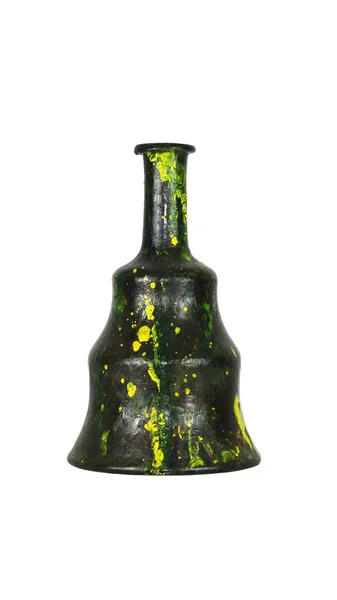 Vintage παλιό μπουκάλι ζωγραφισμένο και διακοσμημένο με κερί που απομονώνονται σε λευκό φόντο — Φωτογραφία Αρχείου