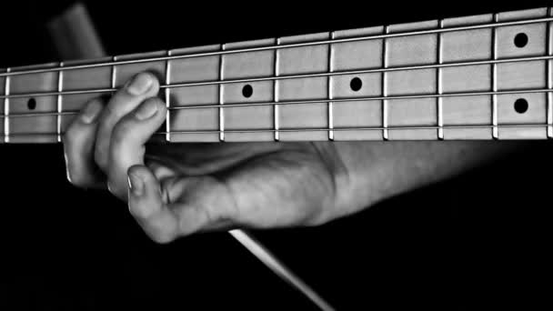 Basse Guitariste Jouer Guitare Basse Fermer — Video