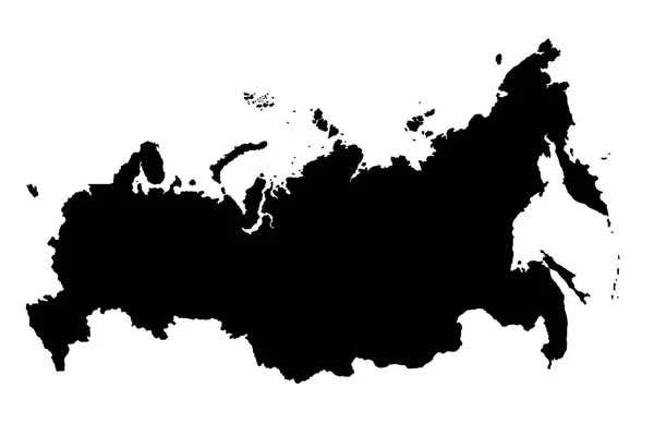 Karte von Russland schwarze Silhouette 3D-Illustration — Stockfoto