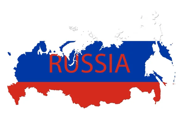 Mapa Ruska s vlajkou země na to 3d ilustrace — Stock fotografie