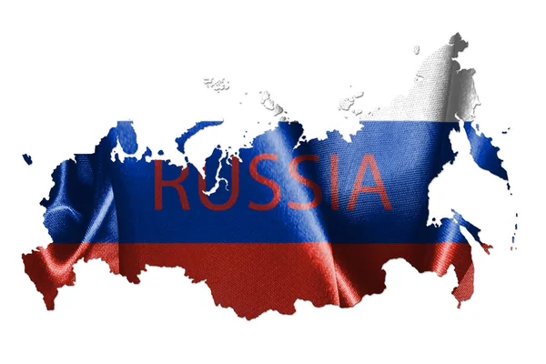 Mapa da Rússia com bandeira do país nele ilustração 3D — Fotografia de Stock
