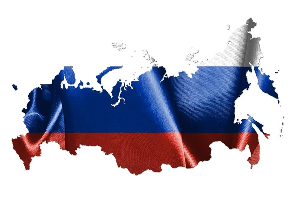 Mapa da Rússia com bandeira e nome do país nele ilustração 3D — Fotografia de Stock