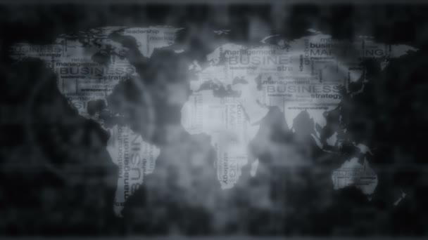 Global Networking Futurystyczna Koncepcja Biznesu Mapa Świata Wirtualnym Ekranie Marketing — Wideo stockowe