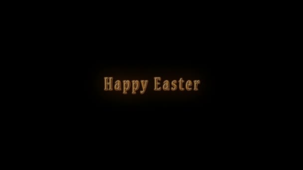 Happy Easter Golden Text Glittering Particles Black Background Англійською Ісус — стокове відео