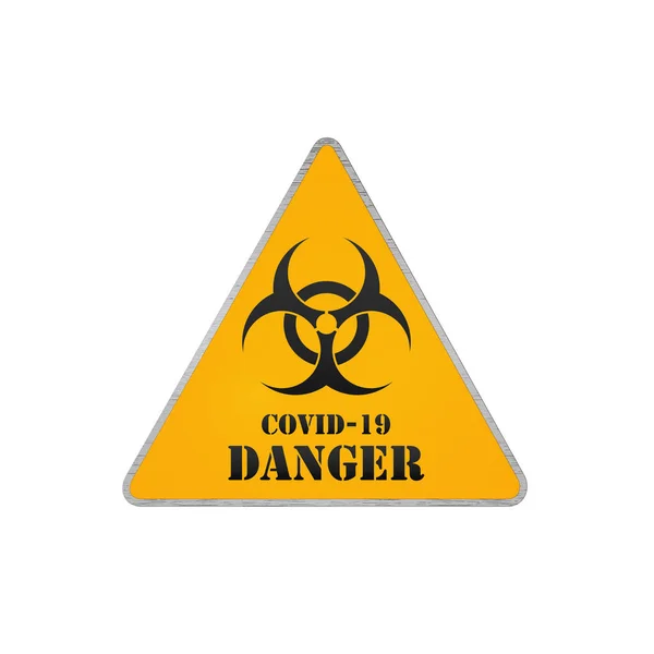 Coronavirus Biohazard Danger Road Sign Covid Waarschuwing Render — Stockfoto