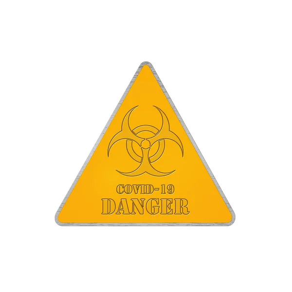 Coronavirus Biohazard Danger Road Sign Covid Waarschuwing Render — Stockfoto