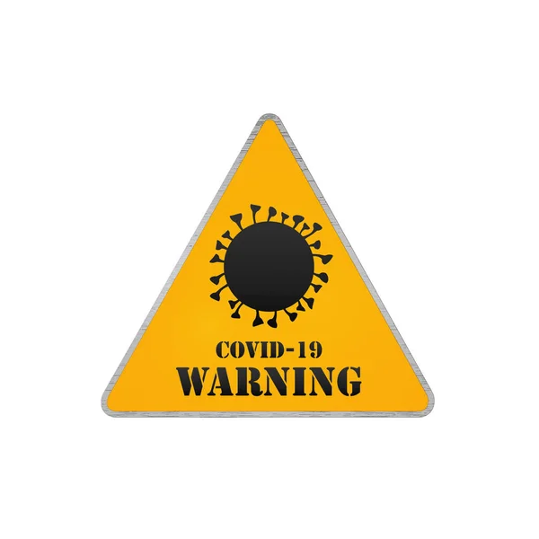 コロナウイルス道路標識 Covid 19警告3Dレンダリング — ストック写真