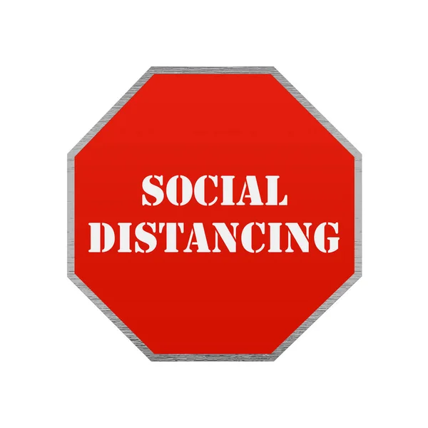 Coronavirus Stoppschild Social Distancing Render — Stockfoto