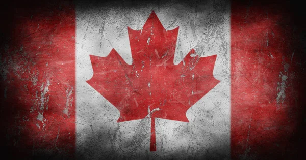 Canada Bandiera Con Grunge Texture Illustrazione — Foto Stock