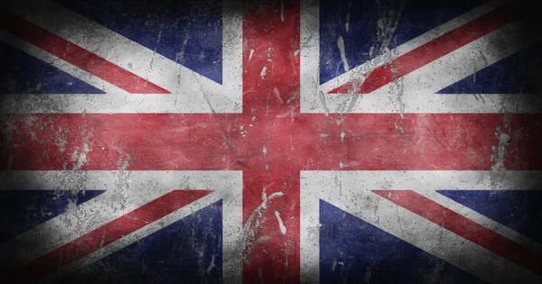 Great Britain Flag Union Jack Grunge Texture Cracks Abrasions Illustration — Stock Photo, Image