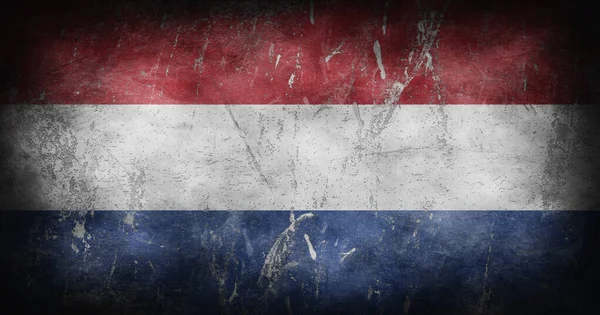 Bandiera Dei Paesi Bassi Con Grunge Texture Sfondo Illustrazione — Foto Stock