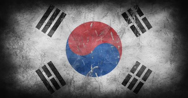 Flaga Korea Południowa Grunge Tekstury Tło Ilustracja — Zdjęcie stockowe