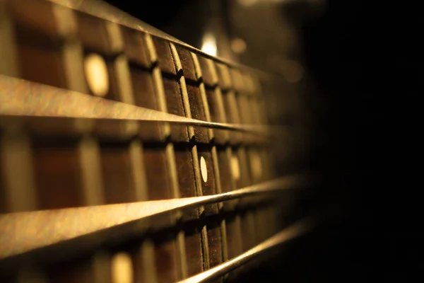Μπάσο Κιθάρα Στο Στούντιο Μουσικής Γυρίστηκε Χρυσή Ώρα — Φωτογραφία Αρχείου