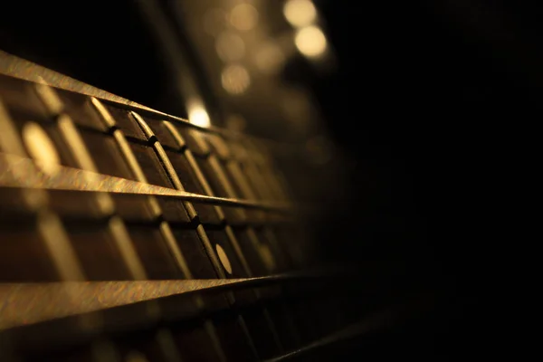 Guitarra Baixo Estúdio Música Filmado Hora Ouro — Fotografia de Stock