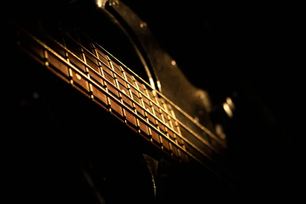 Μπάσο Κιθάρα Στο Στούντιο Μουσικής Γυρίστηκε Χρυσή Ώρα — Φωτογραφία Αρχείου