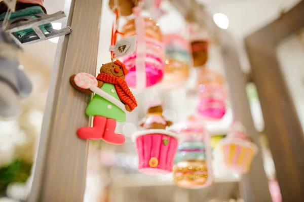 かわいい生きているクッキーの形でクリスマス ツリー グッズ — ストック写真