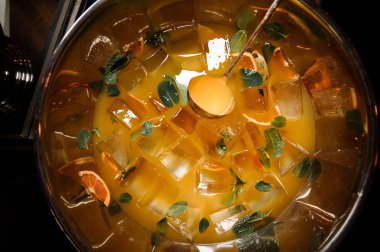 Ot taze limonata içkiyle Üstten Görünüm