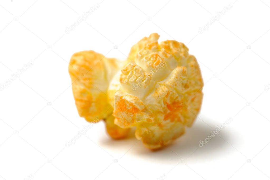 Macrophotograpy of a one piece of popcorn