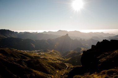 Landscape of valley under the bright sun