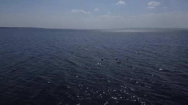 Piękny widok na wodę, niebo i horyzont — Wideo stockowe