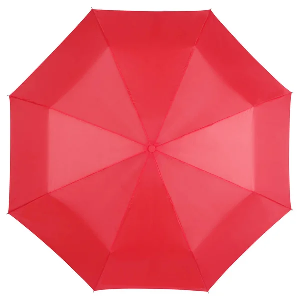 Guarda-chuva vermelho isolado em branco, vista superior — Fotografia de Stock